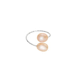 925 Silver Oval Pearl Adjustable Ring For Women