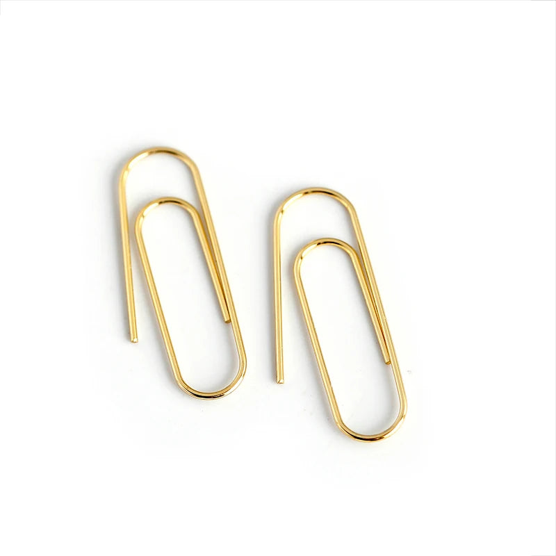 925 Silver Paper Clips Pin Ear Hoop Earrings Fine Jewelry