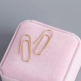 925 Silver Paper Clips Pin Ear Hoop Earrings Fine Jewelry