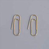 925 Silver Paper Clips Pin Ear Hoop Earrings Fine Jewelry