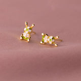 925 Silver Pearl Rabbit Stud Earrings for Women Animal Jewelry
