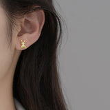 925 Silver Pearl Rabbit Stud Earrings for Women Animal Jewelry