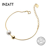 925 Silver Pearl Bead Bracelet Women Party Jewelry Minimalist Cute Gift