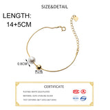 925 Silver Pearl Bead Bracelet Women Party Jewelry Minimalist Cute Gift