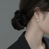 925 Silver Pearl Chain Stud Earrings Elegant Women Jewelry