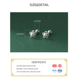 925 Silver Pearl Flower Stud Earrings Classic Jewelry for Women