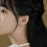 925 Silver Pearl Flower Stud Earrings Women Fine Jewelry