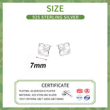 925 Silver Pearl Flower Stud Earrings Women Fine Jewelry