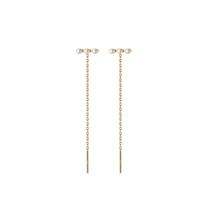 Sterling Silver Pearl Tassel Earrings - Fine Jewelry Accessories