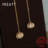 925 Silver Pearl Long Tassel Drop Earrings Women Party Fine Jewelry