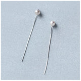 925 Silver Pearl Zircon Stud Earrings Women Geometric Round Fine Jewelry