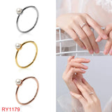 925 Silver Pearl Zircon Letter V Heart Star Adjustable Ring