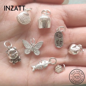 925 Silver Pig Butterfly Star Moon Charms for DIY Punk Accessories