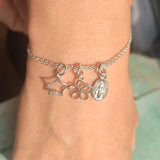 925 Silver Pig Butterfly Star Moon Charms for DIY Punk Accessories