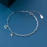 925 Sterling Silver Planet Star Bracelet Women Party Hiphop Jewelry