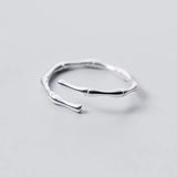 925 Sterling Silver Bamboo Knot Ring For Women Opening Design