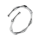 925 Sterling Silver Bamboo Knot Ring For Women Opening Design