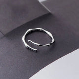 925 Sterling Silver Bamboo Knot Ring For Women Opening Design