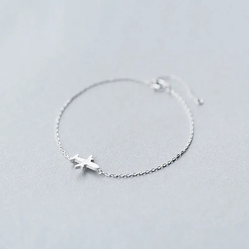 925 Sterling Silver Punk Plane Bracelet for Women Anniversary Party