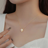 925 Silver Rabbit Choker Necklace for Women