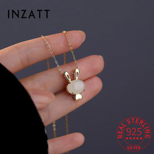 925 Silver Rabbit Choker Necklace for Women