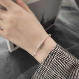 925 Sterling Silver Bead Bracelet for Women Party Fine Jewelry