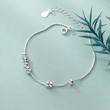 925 Sterling Silver Bead Bracelet for Women Party Fine Jewelry