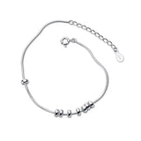 925 Sterling Silver Bead Bracelet for Women Party Fine Jewelry