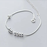 925 Sterling Silver Bead Bracelet for Women Party Fine Jewelry