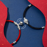 925 Silver Round Bells Couple Charm Bracelet Men Women Anniversary Gift