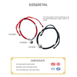 925 Silver Round Bells Couple Charm Bracelet Men Women Anniversary Gift