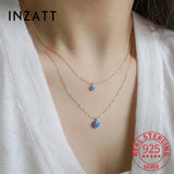 925 Silver Opal Choker Necklace Women Fine Jewelry