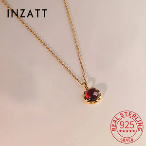 925 Silver Garnet Choker Necklace Minimalist Fine Jewelry