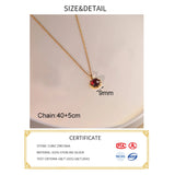 925 Silver Garnet Choker Necklace Minimalist Fine Jewelry