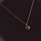 925 Silver Garnet Choker Necklace Minimalist Fine Jewelry