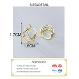 925 Silver Round Geometry Hoop Earrings for Women Party Gift