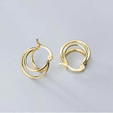 925 Silver Round Geometry Hoop Earrings for Women Party Gift