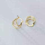 925 Silver Round Geometry Hoop Earrings for Women Party Gift
