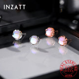 925 Silver Moonstone Stud Earrings Classic Style Jewelry