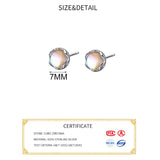 925 Silver Moonstone Stud Earrings Classic Style Jewelry