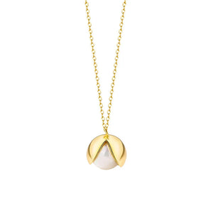 925 Silver Pearl Bead Choker Necklace 18K for Women