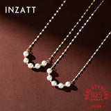 925 Silver Pearl Bead Choker Necklace Women Jewelry