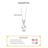 925 Sterling Silver Pearl Bead Choker Necklace Women Fine Jewelry