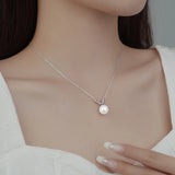 925 Sterling Silver Pearl Bead Choker Necklace Women Fine Jewelry