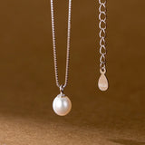 925 Silver Pearl Box Chain Choker Necklace Women Party Jewelry