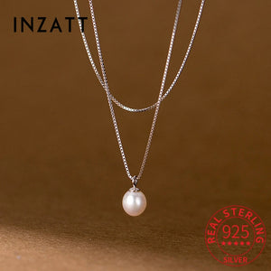925 Silver Pearl Box Chain Choker Necklace Women Party Jewelry