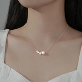 925 Sterling Silver Pearl Choker Necklace Party Jewelry