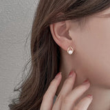 925 Silver Pearl Water Drop Stud Earrings for Girls