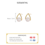 925 Silver Pearl Water Drop Stud Earrings for Girls