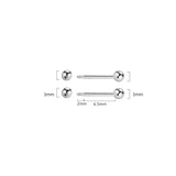 925 Sterling Silver Screw Bead Stud Earrings Women Fine Jewelry